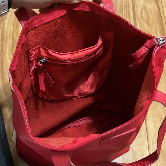 JM New York red leather tote - Picture 5 of 11